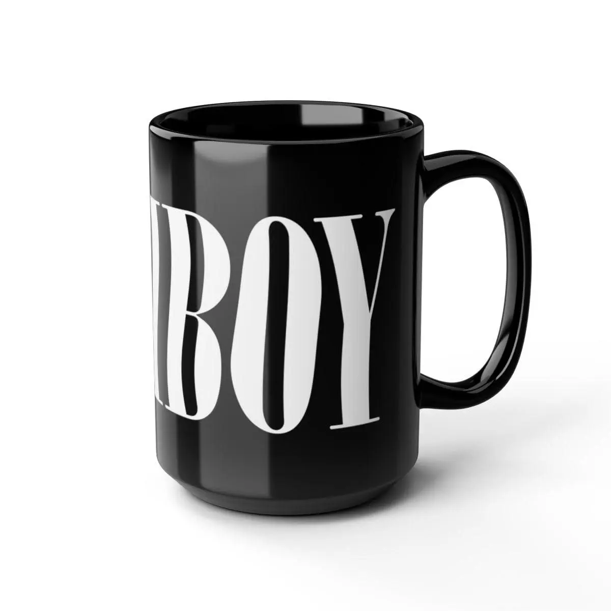 15oz Black Ceramic Tomboy Coffee Mug - Masc Mug With Sayings, Genderqueer Aesthetic, Nonbinary Masculine Gender Fluid Accessory (They/Them)