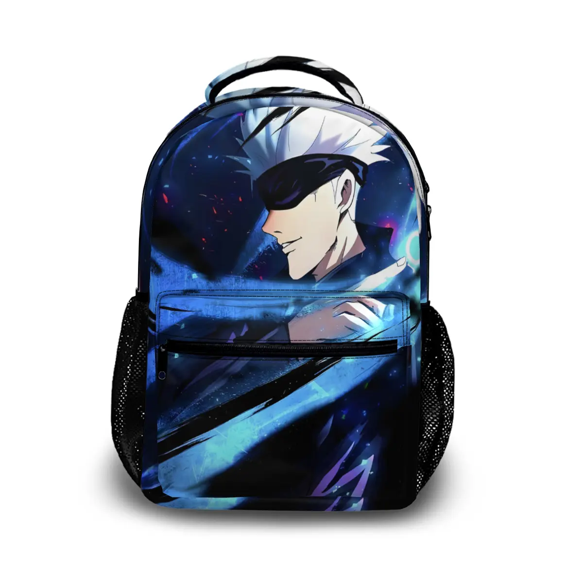 Never Worry About Spills Again! 17-inch Jujutsu Kaisen Gojo Anime Waterproof Backpack for Adults - Heavy-Duty Commute & Outdoor Use | Machine-Washable for Ultimate Organization
