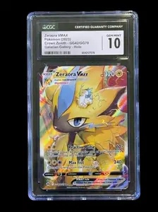 Authentic CGC Graded 10 Pokemon TCG Slab - Zeraora VMAX, Galarian Gallery, Crown Zenith #GG42/GG70