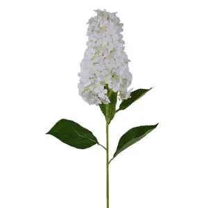 32" Fabric Cone Hydrangea Stem – White