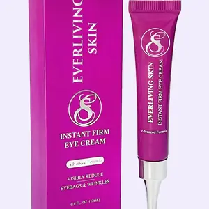 Everliving Skin Instant Firming Tightening Cream - Temporarily Reduces Bags Under Eyes & Puffiness, Smooths Wrinkles & Fine Lines for a More Youthful Look, 12ml Daily Peptide