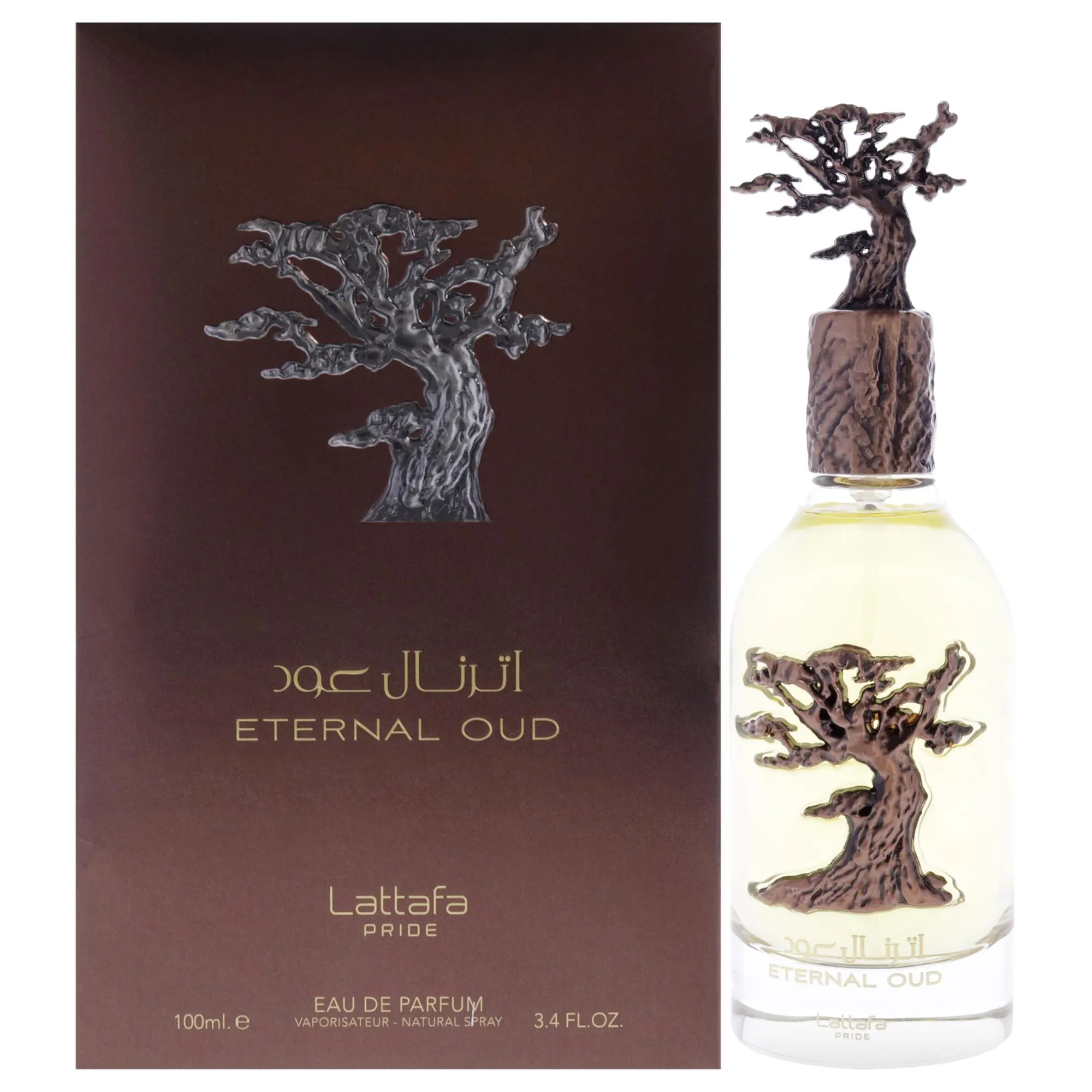 Lattafa Pride Eternal Oud Eau De Parfum Unisex — Plum, Grapefruit, Heliotrope, 3.4 oz (100 ml) | tonka bean scent, lattafaamethyst oud edp perfume, unisex amber woody cologne, orchid, plum perfume, amber, grapefruit perfume, benzoin, plum grapefruit, warm