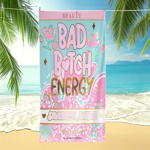 Bad B*tch Energy Beach Towel, Oversized Cute Print Pool Towel, Quick Dry Sand Free Camping Towel, Soft Absorbent Bath Towel Blanket, Summer Beach Pool Essential, Perfect Travel Gift
