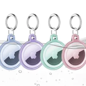 Apple AirTag 4 Pack Waterproof Keychain Case - Protective Case for AirTags, Keyring Attachment, Available in Blue, Pink, Green, Purple