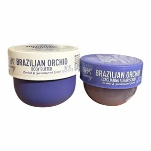 Brazilian orchid, exfoliating sugar scrub net wt 5oz + body butter 6oz  set