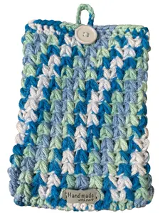 Handmade Crocheted Cover Sleeve for Kindle Paperwhite E-Reader - Blue - Green - Multicolor - Vegan Leather Tag - Protection - Acrylic - Gift for Book Lovers and Bookworms - BookTok - Mother's Day - iPad - Tablet Nook - Easy Care - Secure Closure