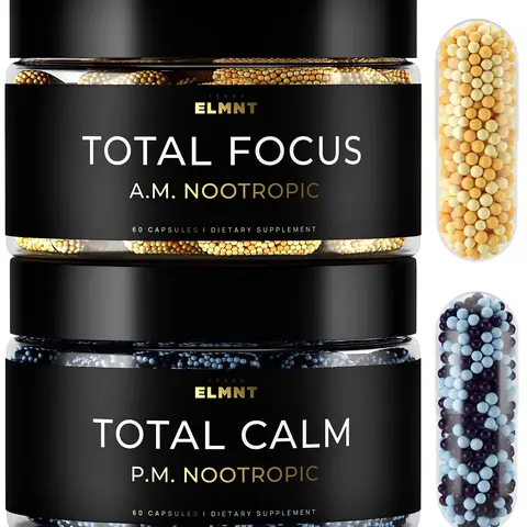 AMPM Super Nootropic | Alpha GPC, Caffeine, L-Theanine & N-Acetyl-L-Tyrosine | Ashwagandha, Magnesium & GABA | Focus, Energy & Calm Support | TERRA ELMNT