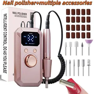 Electric Nail Drill Set for Gel Nails, Nail Care, LED Display Nail Polisher with Adjustable Speed 32 Speed Settings, Efficient Power, Long-Lasting and Compact Design, Salon Equipment, Nail Grinding Tool for Girls and Women