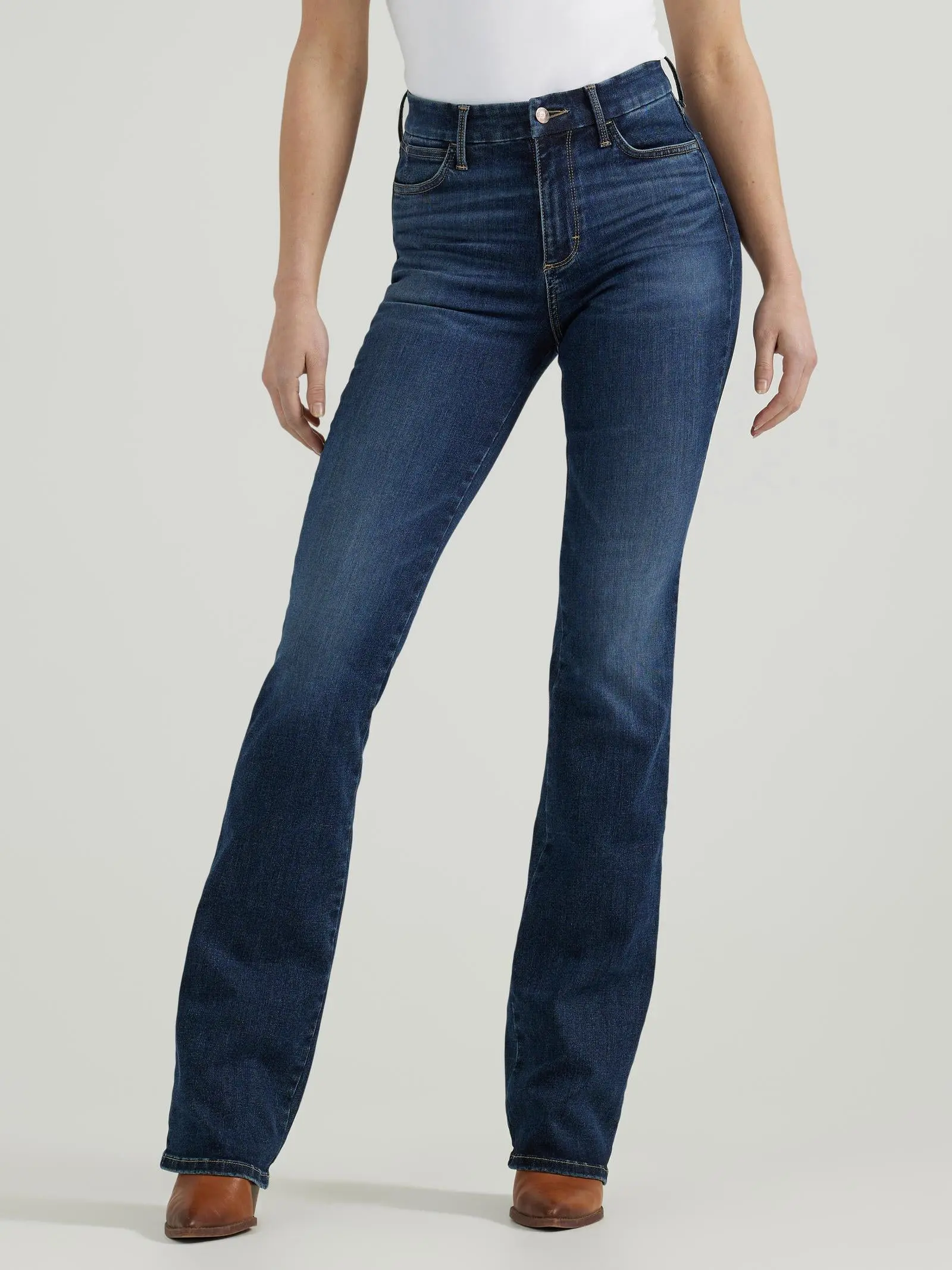 Wrangler Women's Bespoke High Rise Bootcut Dark Blue Jeans