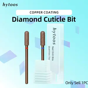 Smooth Barrel Copper Diamond Nail Drill Bits 3/32'', Safety Under Nail Cleaner, Dead Skin Remover, Pro Manicure Tool