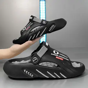 Men's Thick Platform Massage Slides - Relieving Cloud Slippers for Summer Indoor & Outdoor, Casual Slip-on Sandals