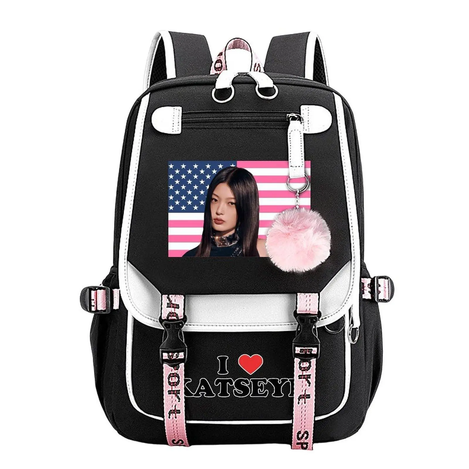 Yoonchae American Flag Tendy Youth School Backpack for Teens Girls Boys, Large Capacity Laptop Bookbag, Back to School Supplies Birthday Gift for Students
