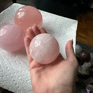 Rose Quartz Sphere Bundle - Natural Stone Decorative Ornament