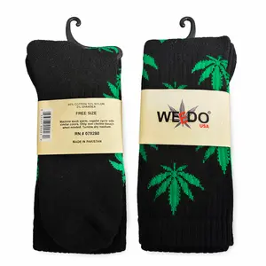 WEEDO USA Black Cannabis Leaf Socks WEEDO USA Black Cannabis Leaf Socks