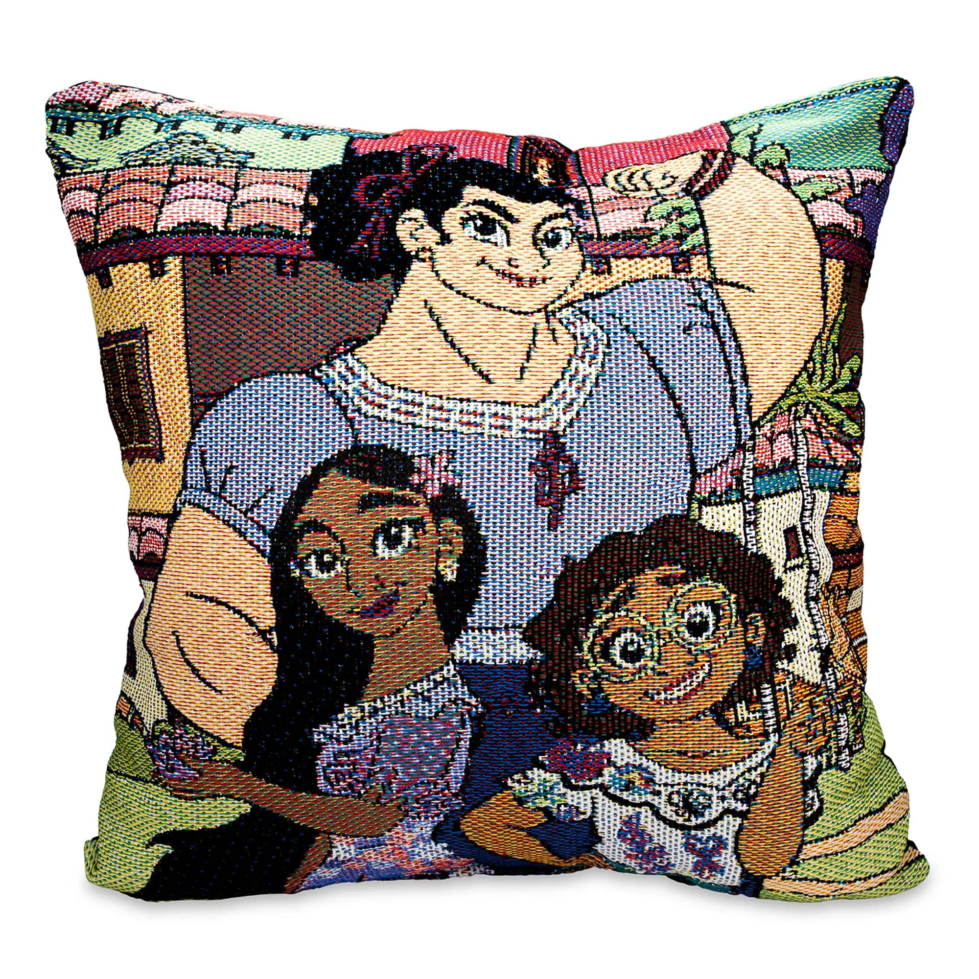 Officially Licensed Disney Encanto Family Portrait Woven Decorative Cushion, 18-In Throw Pillow for Textile Soft Furnishings Bedding Linens