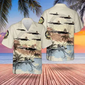 	 Us Air Force Lockheed Martin F-22a Block 30 Raptor 06-4124 Hawaiian Shirt Gift