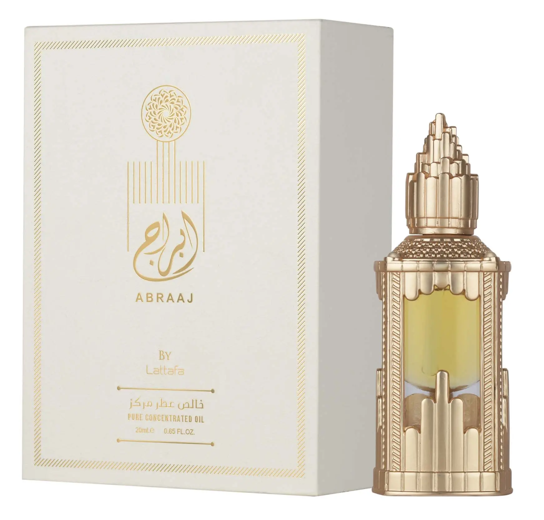 Lattafa Abraaj Pure Concentrated Perfumed Oil - 20ml Single Item, Aromatic Unisex Scent, Scented Unisex Option, Amber Vanilla Fragrance, Rich Aroma, Aromatic Unisex Fragrance