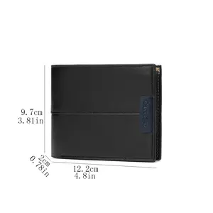 New Men's Vintage Buckle Short Wallet, Vertical Bi-Fold Slide Card Holder with Multiple Card Slots for Credit Cards and IDs, Zippered Coin Pocket Short Wallet, Gift for Men