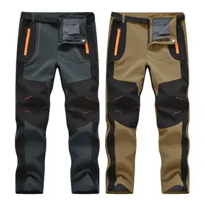 Men's Snow Ski Hiking Pants Waterproof Winter Fleece Lined Pants Camping  Ice Fishing Pants with Belt High Rise Joggers High Waisted Joggers