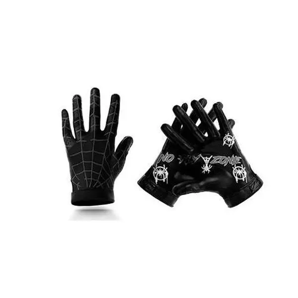 Black Web No Fly Zone Football Gloves - Ultra Grip Wide Receiver Gloves