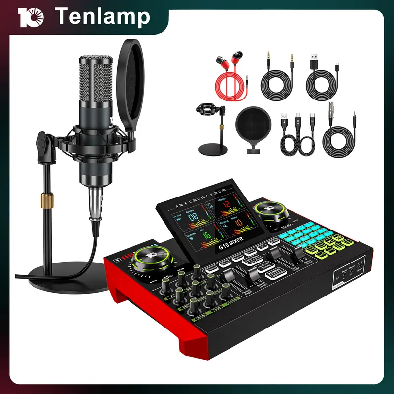 Tenlamp G10-P15 sound card kit, podcast equipment with