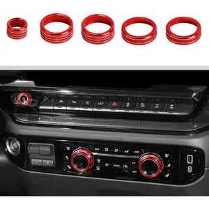 Voodonala Radio AC Knobs Air Conditioner Switch Button Center Console Switch Knob Cover Trim for 2022-2025+ Chevy Silverado GMC Sierra Accessories Aluminum Alloy Red