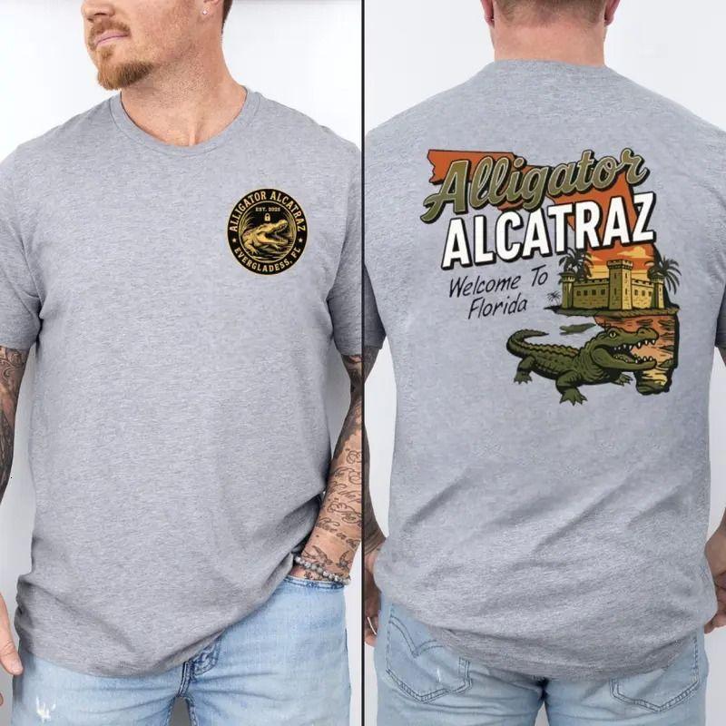 Allligator Allcatra Welcome To Florida Gator T-Shirt, Florida Everglades Parody Tee, Unisex Graphic Top, Casual Daily Wear For Men And Women	
