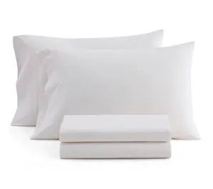 Martha Stewart Polka Dot White/Peach Cotton Queen Sheet Set