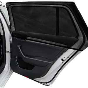 Car Window Shades, 2 Pack Breathable Mesh Side Sun Stretch Screens for Baby Camping Heat Block UV Protection, Back Covers Car, Truck, SUV, Van-(Large 49"x22")