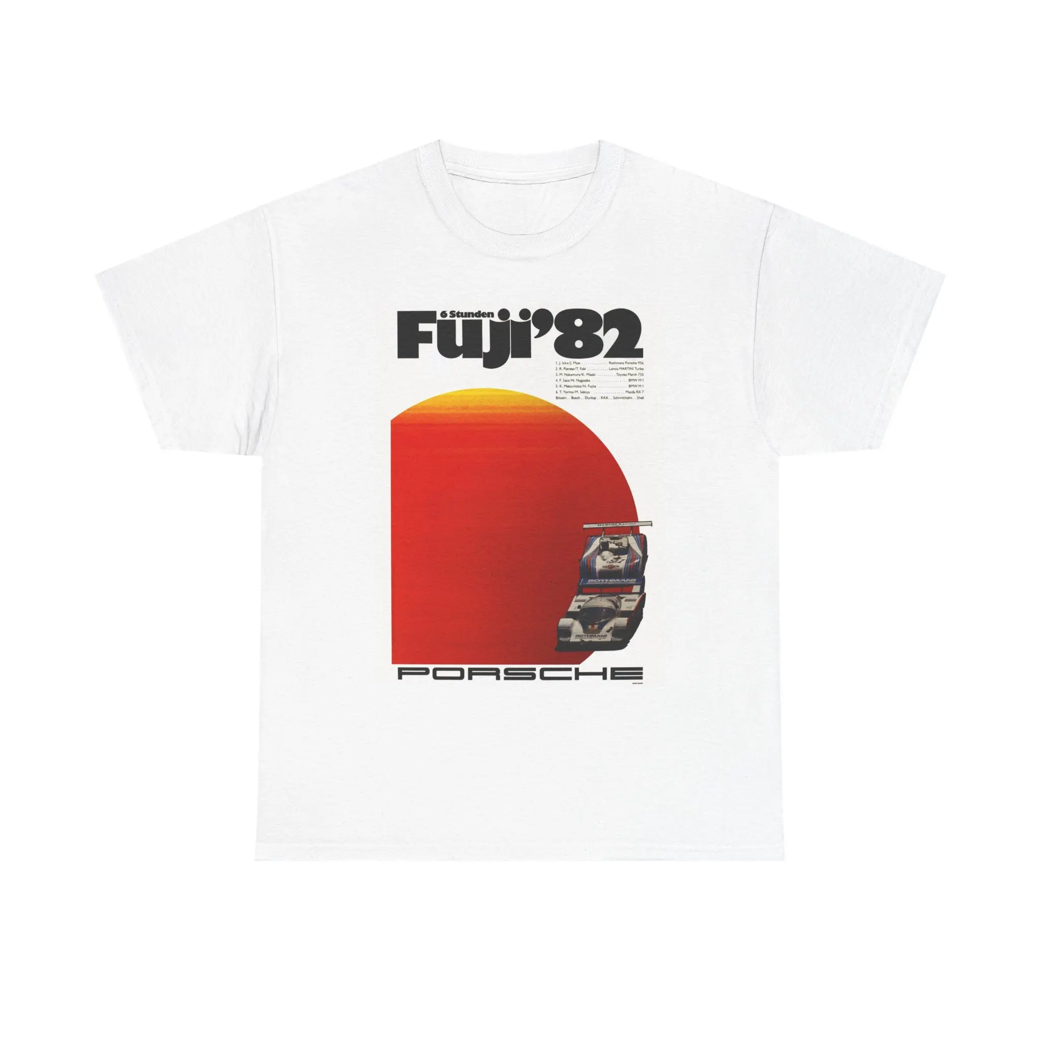 Fuji '82 Porsche Tee | Vintage Racing Sunset Graphic
