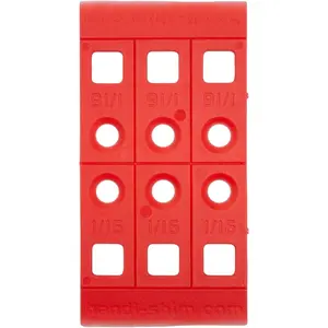 HS116100RD Plastic Construction Shims/Spacers, 100 Pack, 1/16-Inch, Red