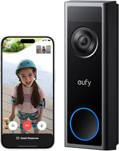 eufy Video Doorbell Camera C31, 2K FHD Battery or Hardwire Powered, Ring Doorbell Camera, Easy to Install, Quick-Release Battery, Live Video Call, 24/7 Recording, Human & Motion Detection, No Monthly Fee｜Spingtok