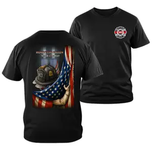 Firefighter 343 Shirt, Honor The Fallen Never Forget Graphic Tee, 9 11 Firefighter Memorial Design, Patriotic Firefighter Shirt, Soft Cotton Blend Unisex Tee, Gift for Firefighters and First Responder Supporters