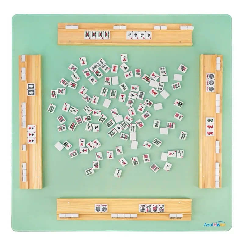4 PCs Solid Wooden All-in-one Mahjong Rack & Pushers, Board Game Accessories, Idea for Party Games and Mahjong love must have