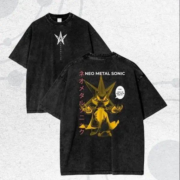 Neo Metal Sonic Anime Streetwear Hoodie, Otaku Graphic Sweatshirt, Japanese Aesthetic Tee
