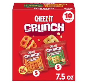 Crunch Variety Pack Cheesy Baked Snacks, Lunch Snacks, 10 Count