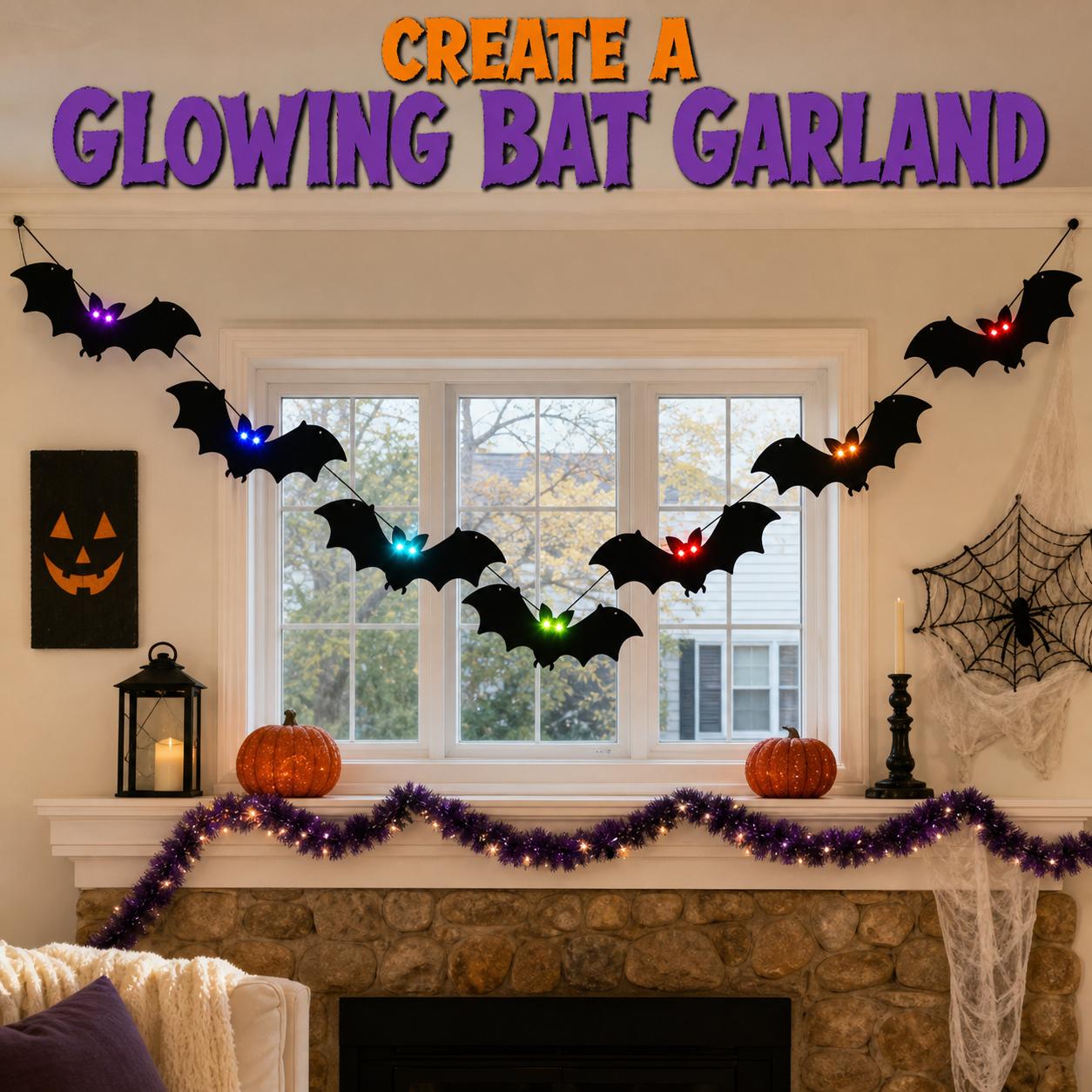 12PCS Bat Light Design LED Decorations 12pcs/24pcs/36pcs Set Spooky Ornaments for Home Party Festival Halloween Easy Install Wall Stickers Smooth Application - Decorative(Non-remote)