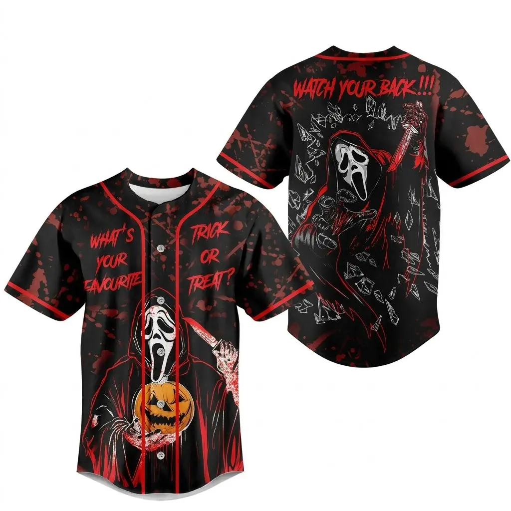 Terrifier Art The Clown Baseball Jersey Vintage Horror Fan Merch Sportswear Tee HY4026