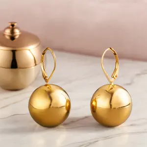 Elegant Metal Earrings, Fashionable and Simple Round Stainless Steel Earrings, Valentine's Day and Mother's Day Gift Accessories