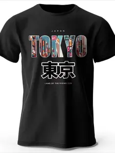 Tokyo Japan Men TShirt Streetwear Casual Vintage Retro Graphic Style Vintage Streetwear Unisex Summer Fashion Soft Tees Blouse Clothing