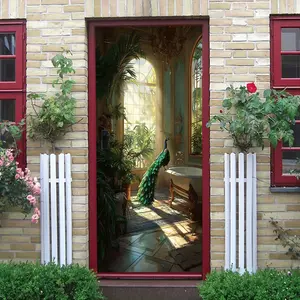 2pcs European Vintage Peacock Bathroom Wall Stickers Self Adhesive Waterproof Decorative Stickers Living Room BedroomWall Decals Removable Wall Stickers Home Decor Stickers