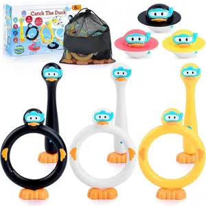 P-TBT0112    Pool Diving Toys for Kids, 9 PCS Swimming Pool Diving Rings, Summer Duck Dive Sticks with Duck Float Toys for Kids 4-8 8-12, Fun Outdoor Underwater Pool Games for Teens