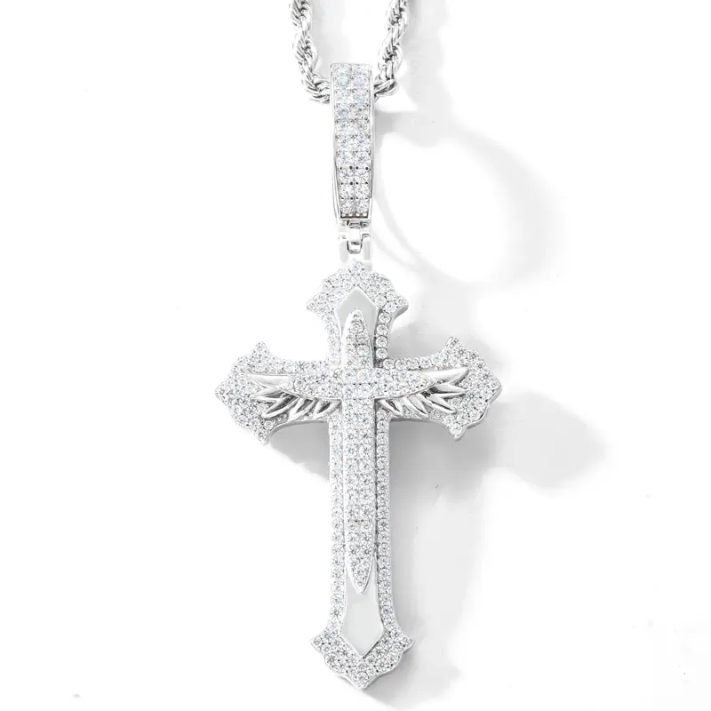 UCCIYO Cross Pendant CMP03 UCCIYO Lab-Created Moissanite Pendant Copper Moissanite Pendant Necklace for Women Men Hip Hop Jewelry Gift P681 summerwins【#CMP03】