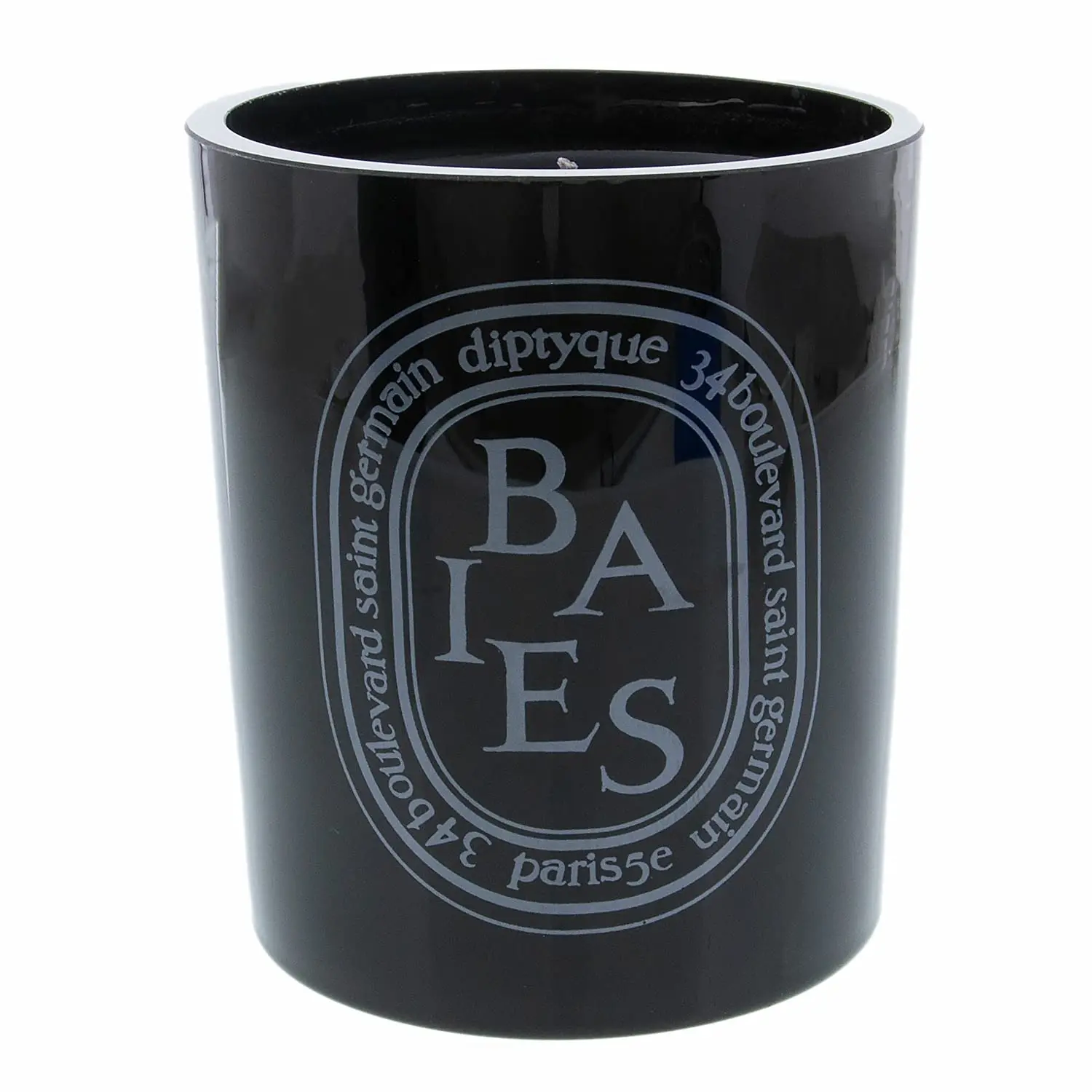 Diptyque Black Baies Floral Scented Candle 10.2 oz Luxury Black Glass, Elegant Flower Aroma, 75-Hour Burn, Perfect for Home Decoration