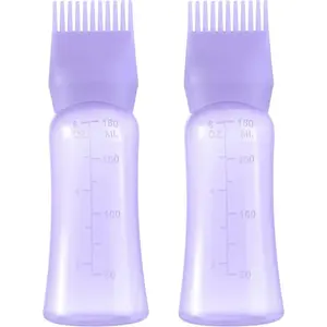 Root Comb Applicator Bottle 6 Ounce Hair Oil Applicator for Hair Dye, Hair Oiler Comb Bottle with Graduated Scale
