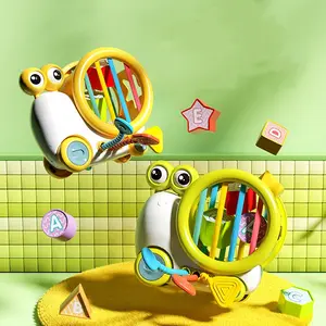 Baby Snail Activity Cube, Montessori Toys for Toddlers, Shape Sorter & Pull String Design, Ideal Gift for Infants' Development