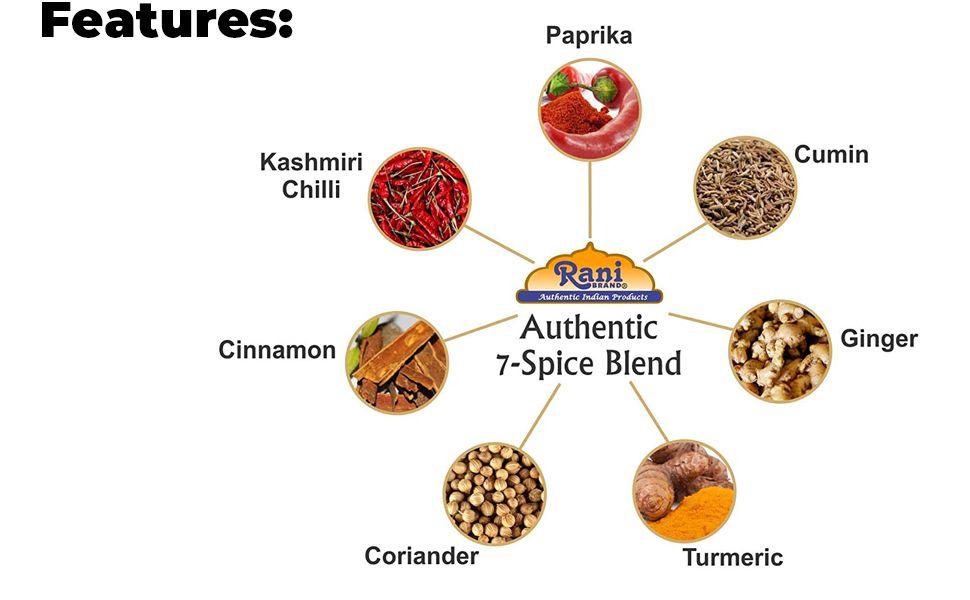 Rani Tikka Masala Indian 7-Spice Blend 3.5oz (100g) ~ All Natural, Salt-Free | Vegan | No Colors | Gluten Friendly | NON-GMO