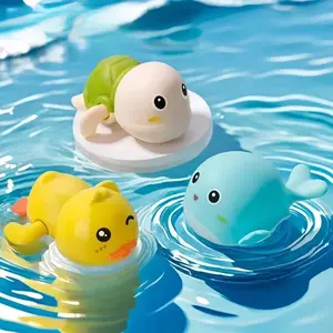 Wind-Up Swimming Baby Bath Toys, Floating Water Play Toys for Bathtub & Pool, Fun Cartoon Bath Time Gifts for Toddlers & Kids