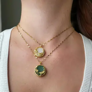 Women's Gold Filled Jade Fish Pendant Necklace - 18K Gold-Plated Chain, Hypoallergenic, Waterproof, Durable, Handcrafted Jewelry
