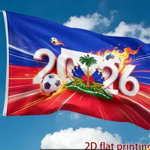 Haiti 2026 Football Theme Banner – Fan Cheer Flag & Decorative Party Banner **LINJINLL** Haitian Flag